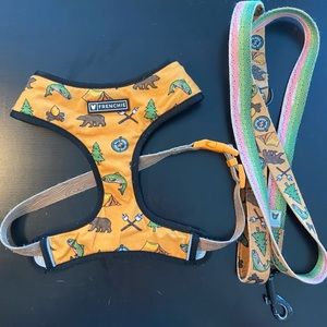 Frenchie Bulldog Pet Supply CAMP/TROUT harness and leash duo (L)
